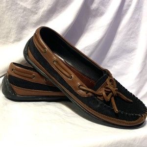 G. H. Bass Co. Outdoor Penny Loafer Flat Shoes BlacK Suede ￼Slip On Sz 8M